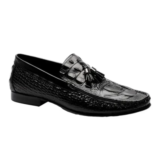 Augher Crocodile Embossed Tassel Loafer Shoe